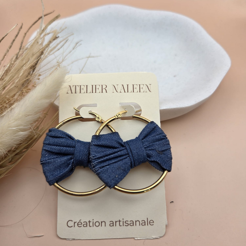 Boucle d'oreille noeud "campanule" - Atelier Naleen