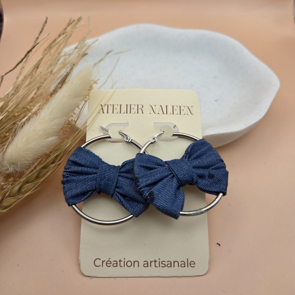 Boucle d'oreille noeud "campanule" - Atelier Naleen