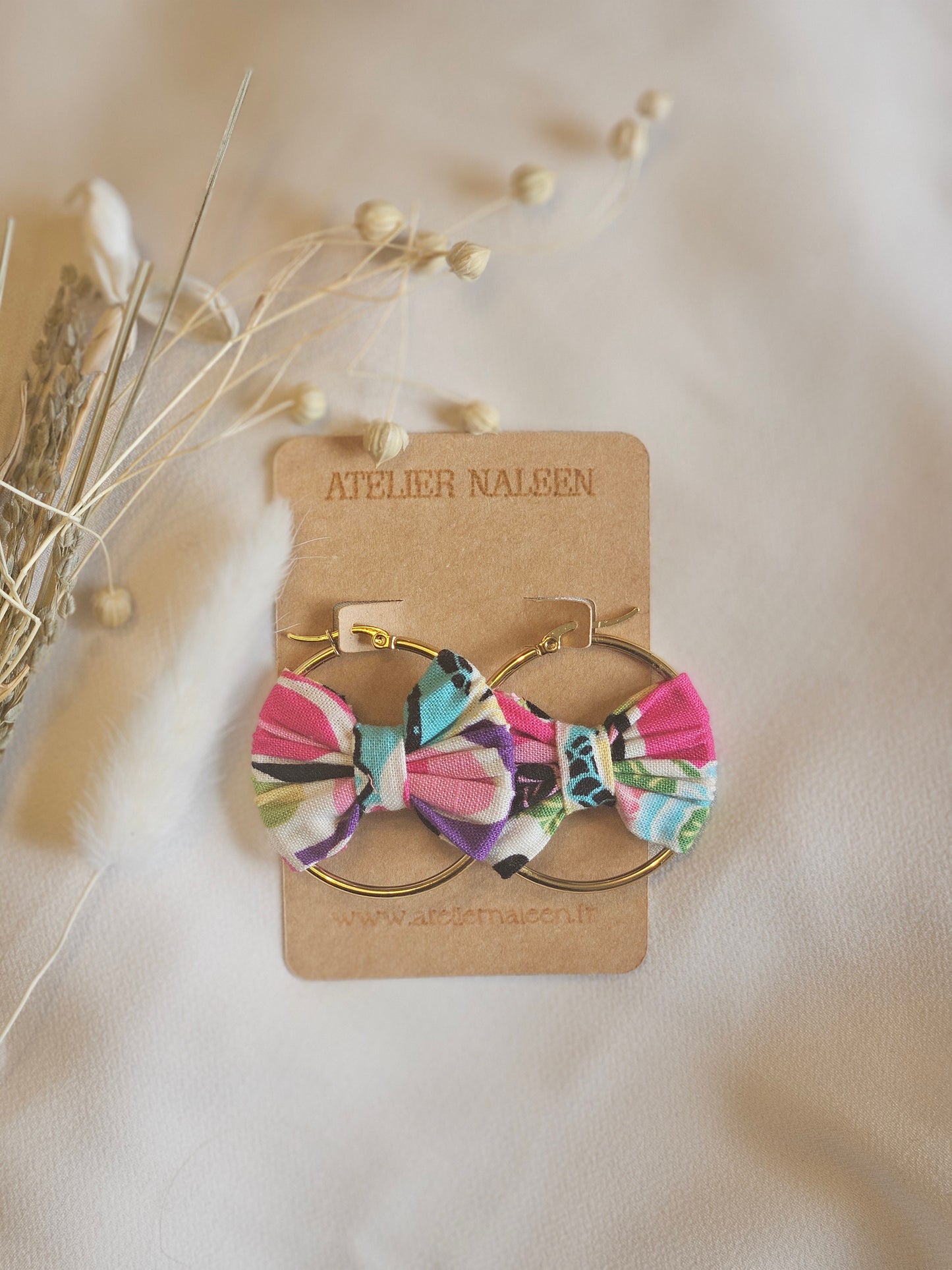 Boucle d'oreille noeud "bégonia" or - Atelier Naleen