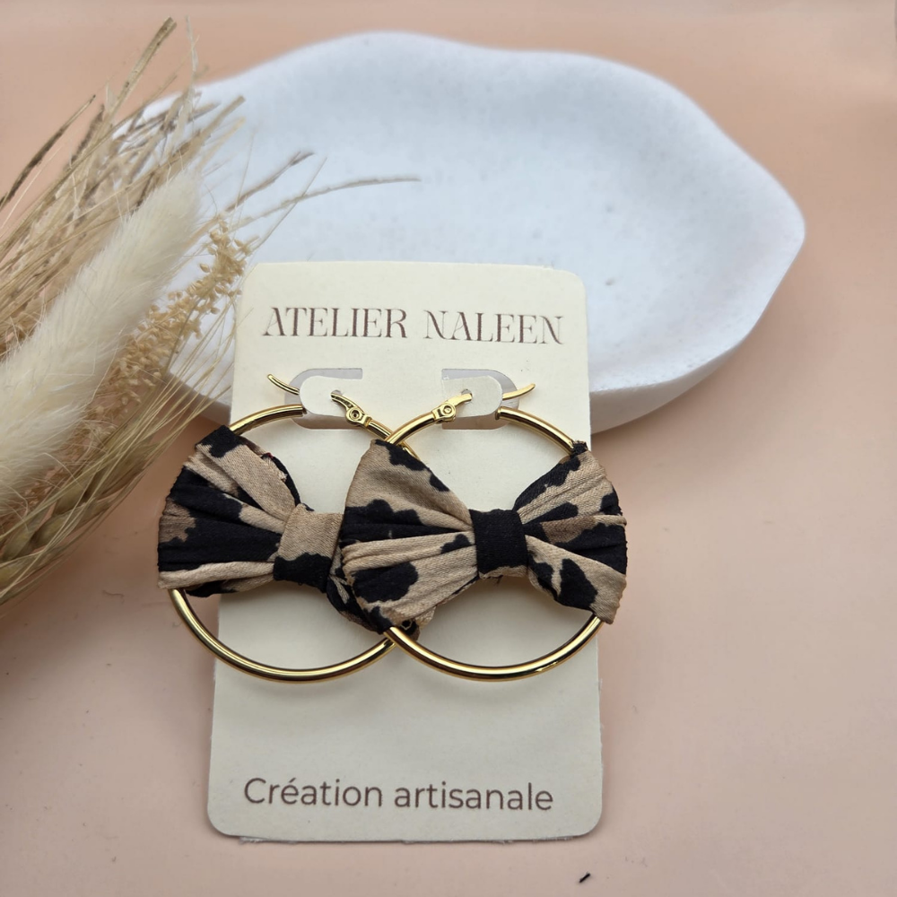 Boucle d'oreille noeud "camomille" - Atelier Naleen