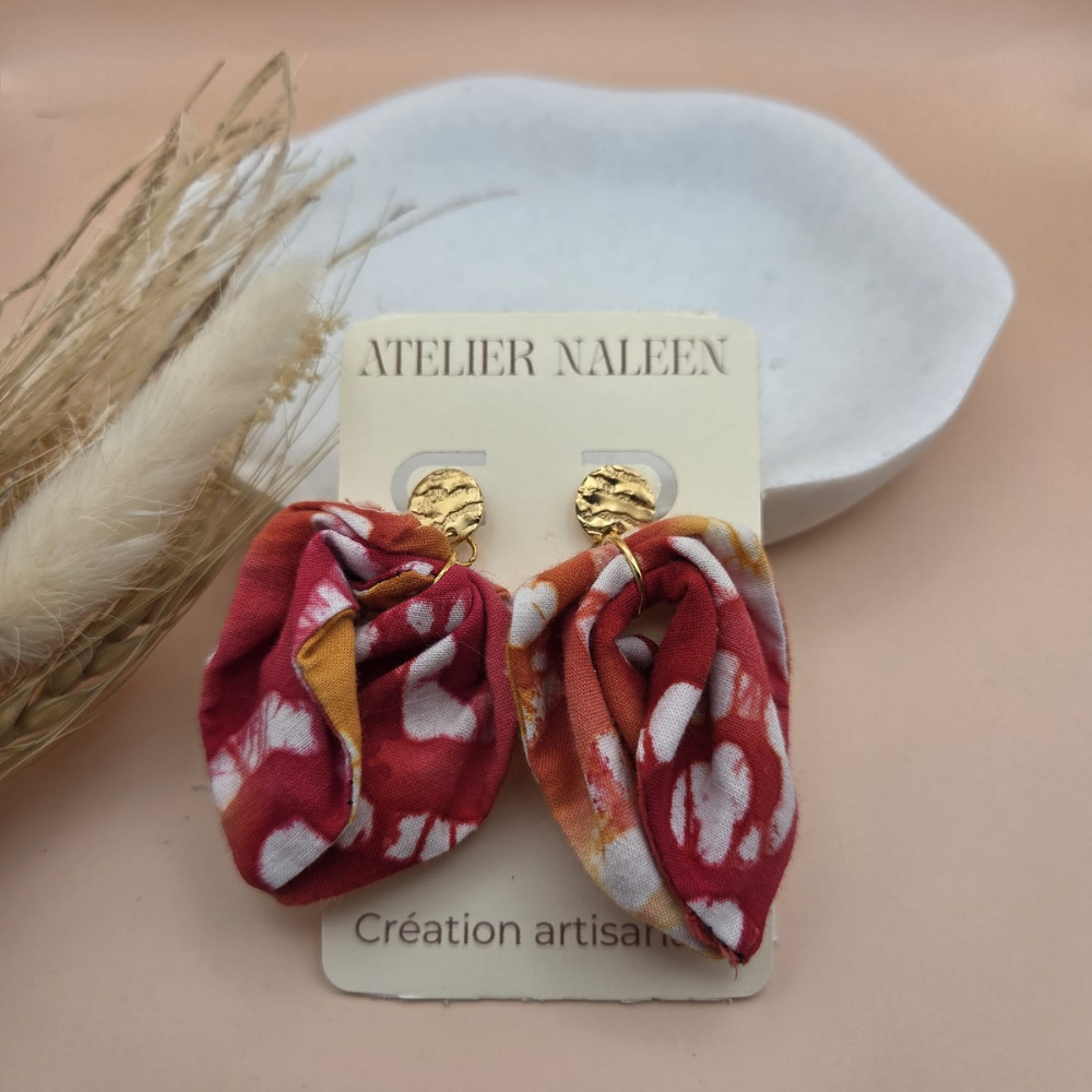 Boucles d’oreilles feuille "souci" - Atelier Naleen