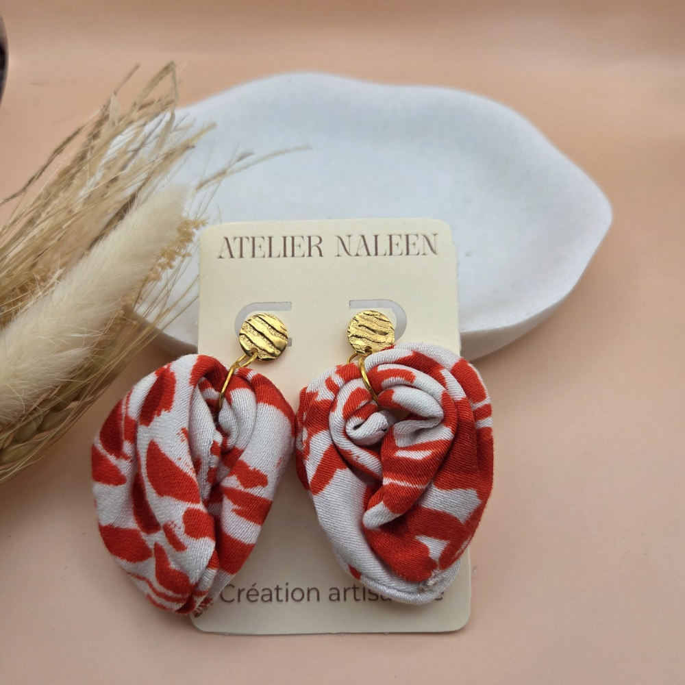 Boucles d’oreilles feuille "Camelia" - Atelier Naleen