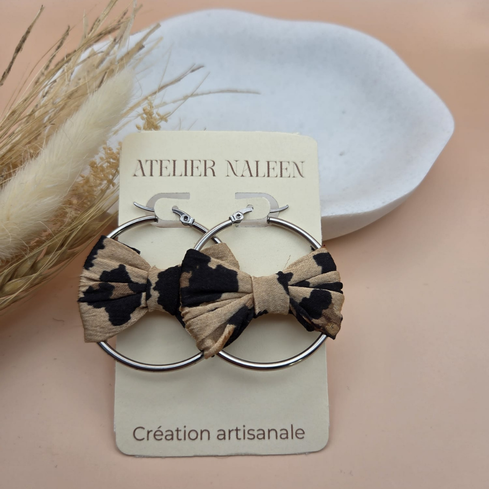 Boucle d'oreille noeud "camomille" - Atelier Naleen