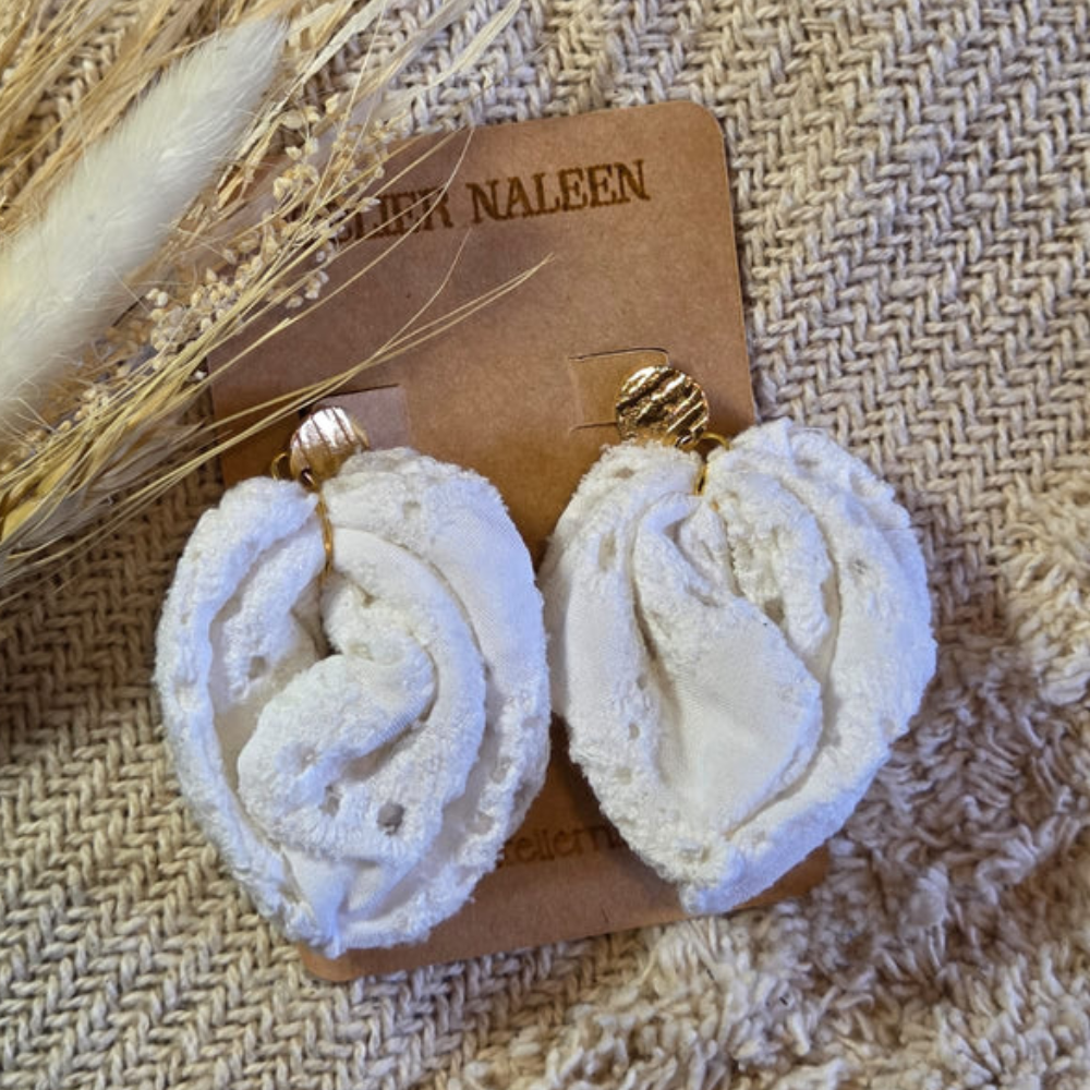 Boucle d'oreille feuille "Lys"