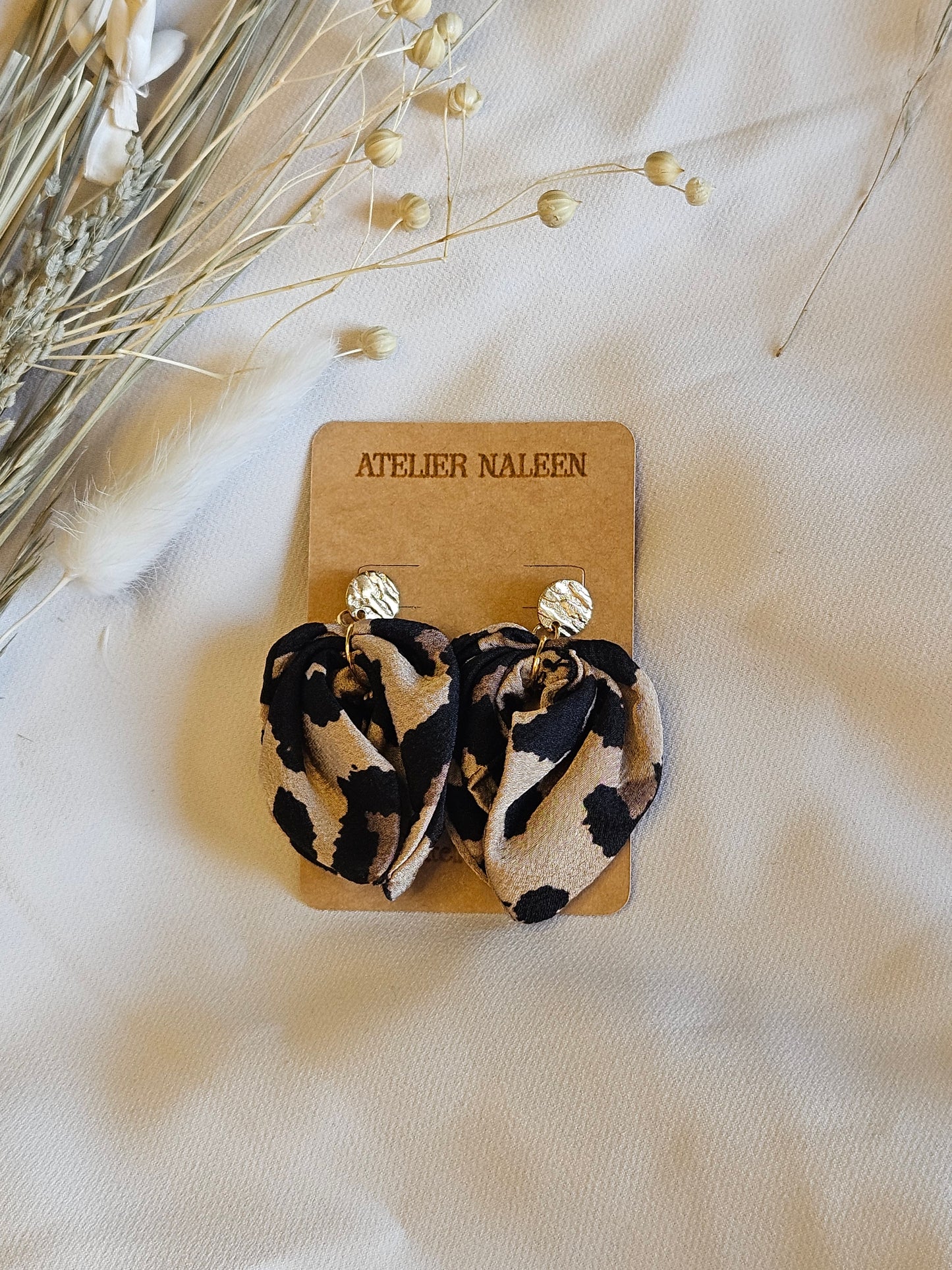 Boucles d’oreilles feuille "Camomille" or - Atelier Naleen