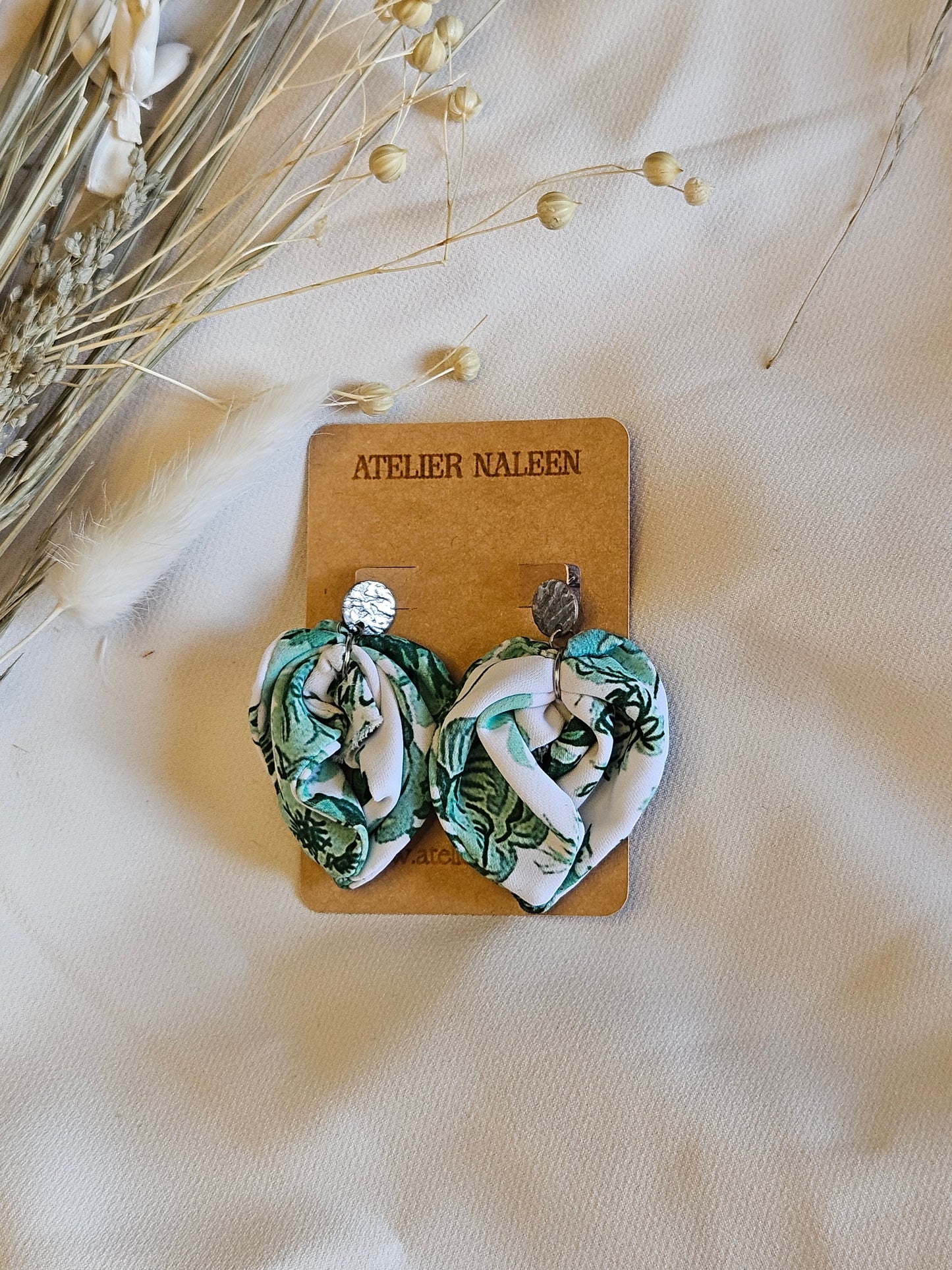 Boucles d’oreilles feuille "Tilleul" argent - Atelier Naleen