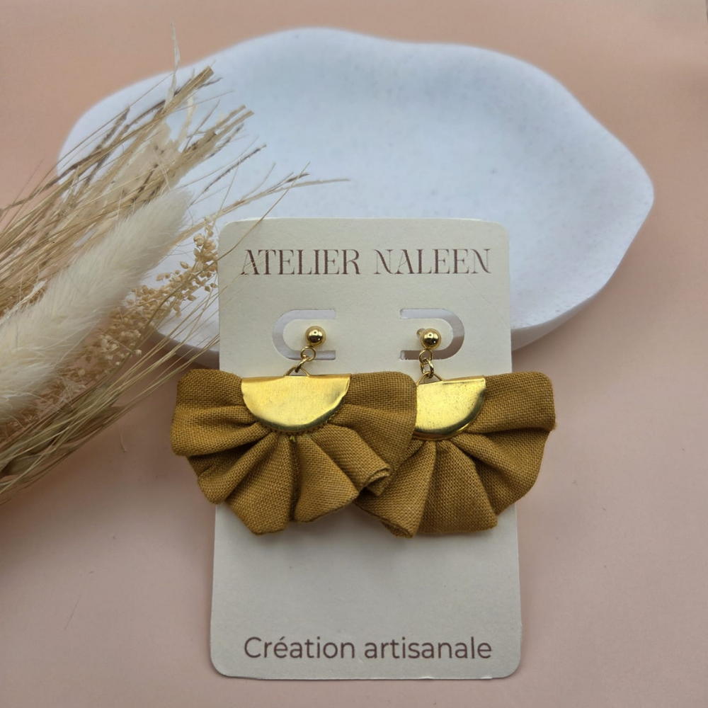 Boucle d'oreille demi-lune "Zinnia" - Atelier Naleen 