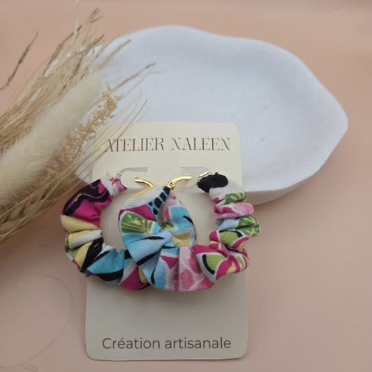Boucle d'oreille froufrou "Begonia" - Atelier Naleen 