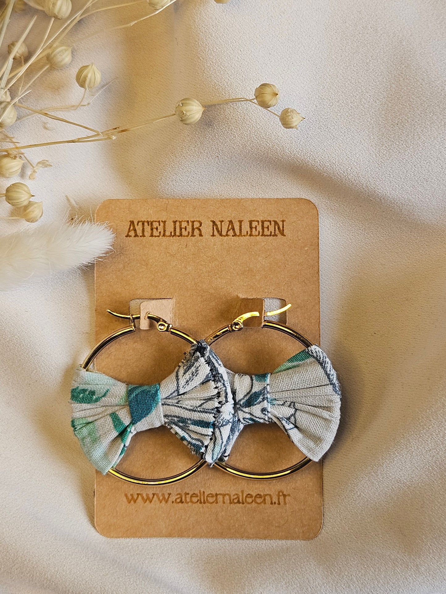 Créole noeud "Bleuet" or - Atelier Naleen 