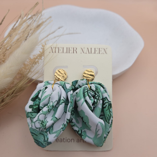 Boucles d'oreilles feuille "Tilleul"