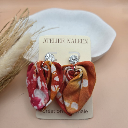Boucles d’oreilles feuille "souci"