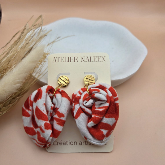 Boucles d’oreilles feuille "Camelia"