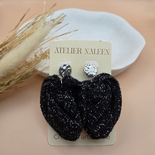 Boucle d'oreille feuille "Dahlia Paillette"