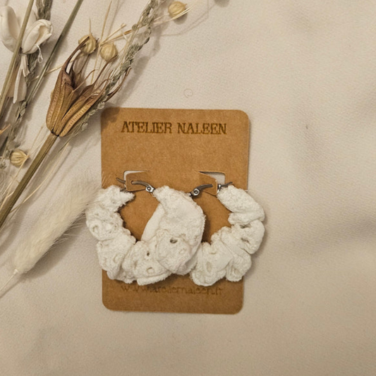 Boucle d'oreille froufrou "Lys" argent - Atelier Naleen 