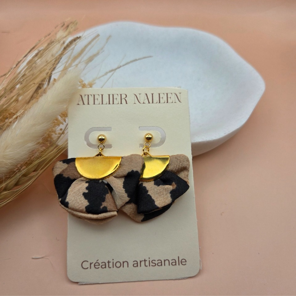Boucle d'oreilles demi-lune "Camomille" - Atelier Naleen 